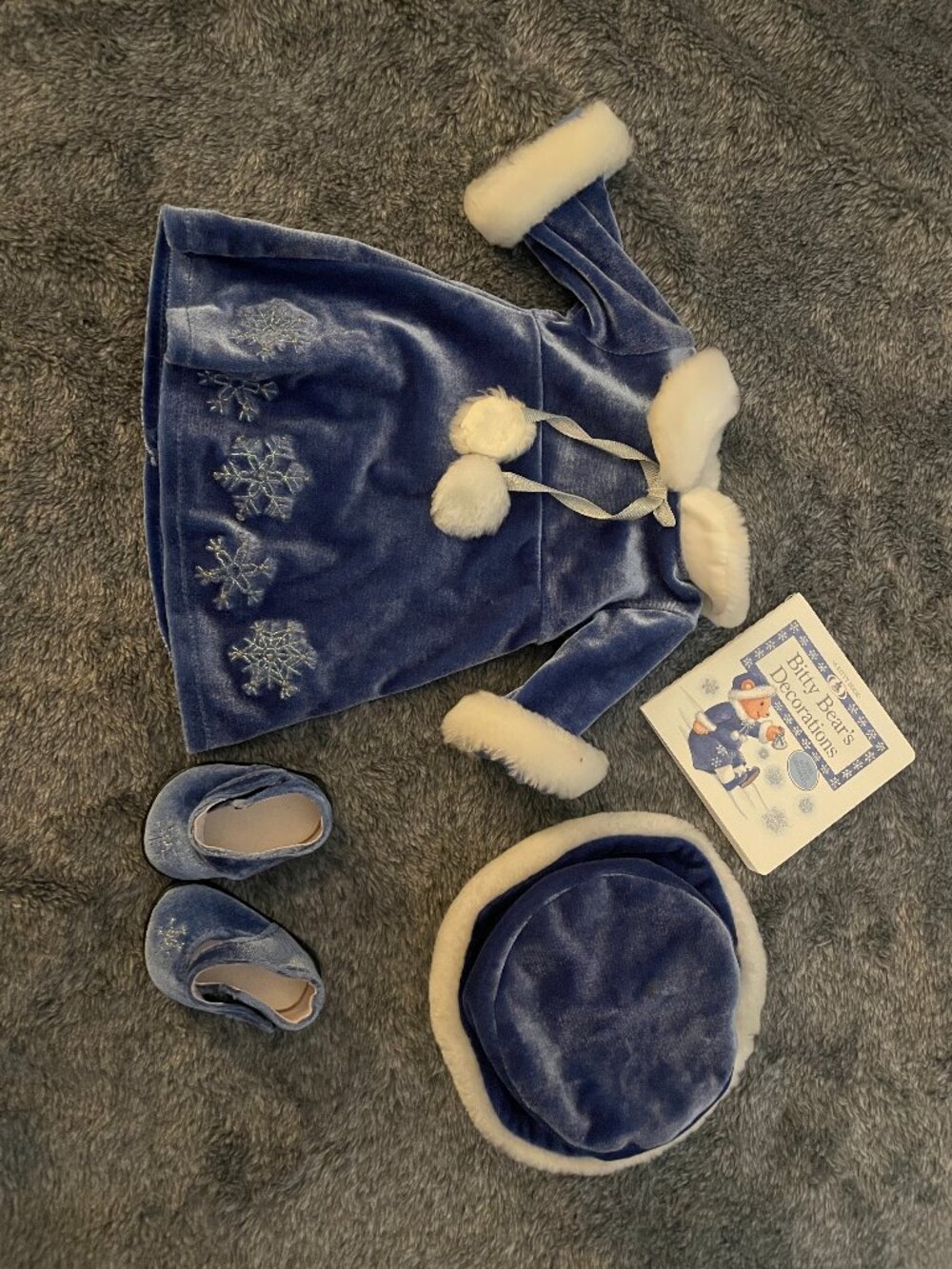 American Girl Bitty Baby 2004 Silver Bells Holiday Blue Dress Doll Outfit